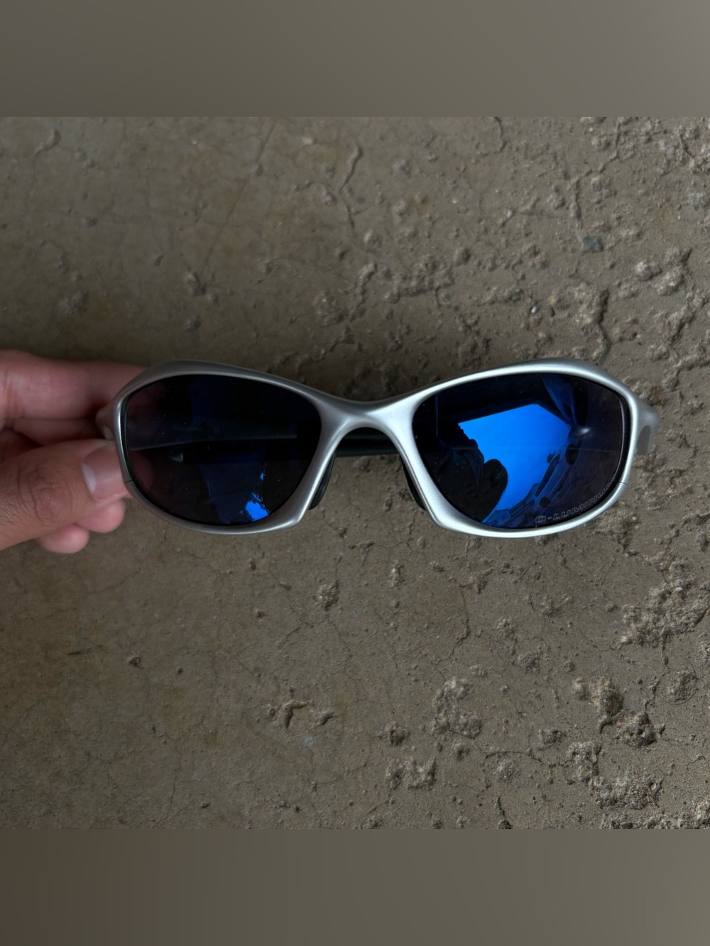 Oakley Hatchet O-Luminum Sunglasses Silver Pewter Frame Dark Lens Vintage USA